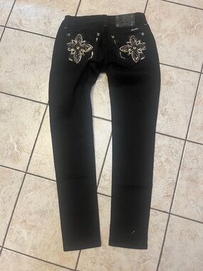 Miss Me Signature Black Skinny Bling Jeans - Size 28 NWOT